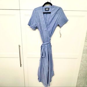 NWT Reformation Surplus Wrap Dress in Blue Medium